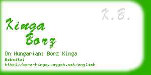 kinga borz business card